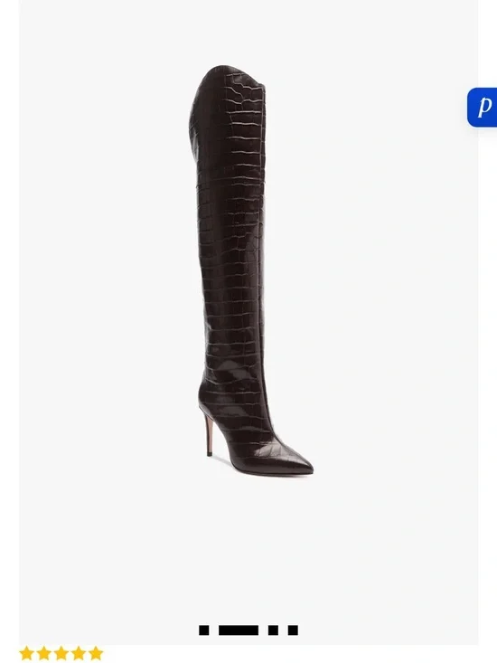 SCHUTZ Maryana Over the Knee Boot - Chocolate Brown Croc - Picture 2 of 7